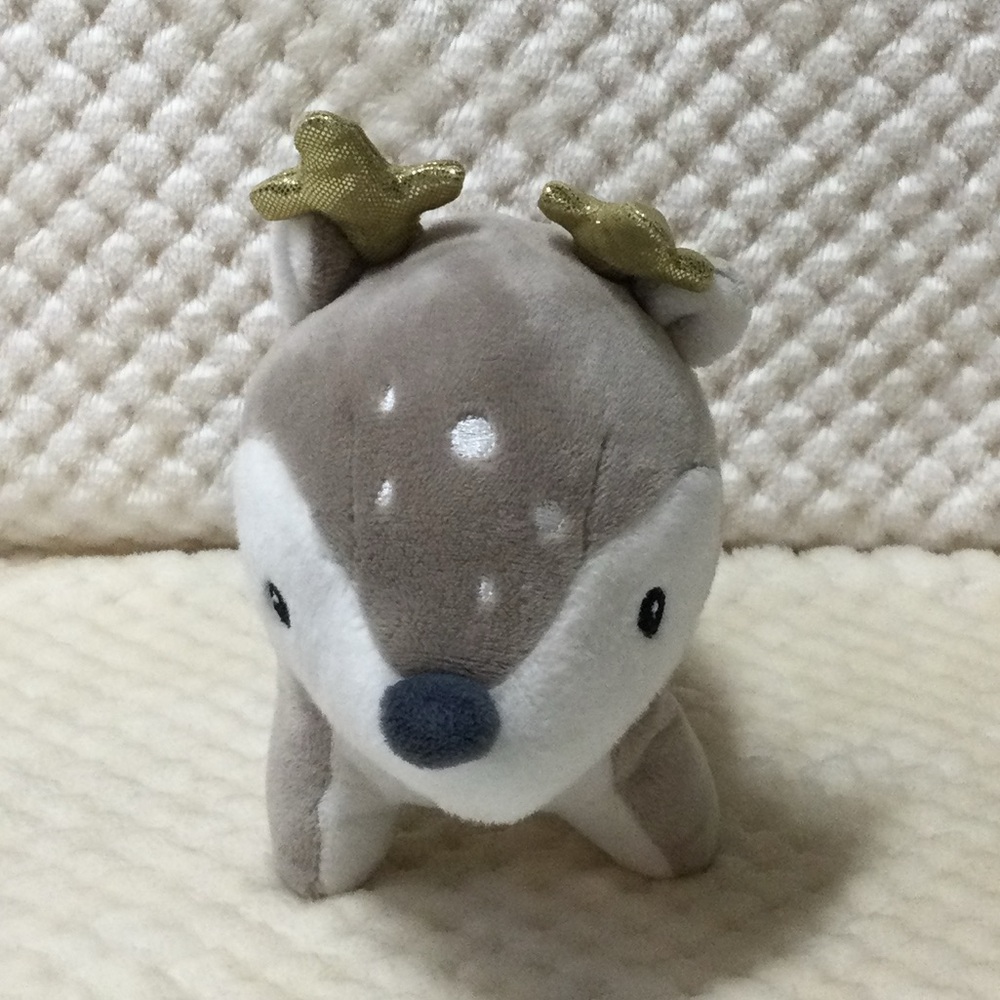 H and M HOME Adorable Plush Reindeer Stuffed Animal Fawn Toy Embroidered Eyes